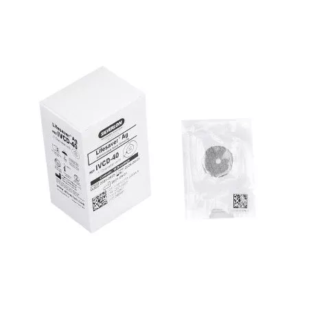 Argentum Medical Antimicrobial Split Sponge Silverlon Lifesaver AG™ Silver / FoaMCK-1 Inch Disk with 4 mm Hole Diameter Sterile - Box of 10 - IVCD-40-BX