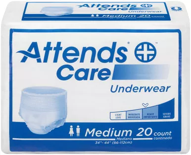 Attends APV20100 - Attends Care Underwear, Moderate-Heavy Absorbency, Medium, 34" - 44"