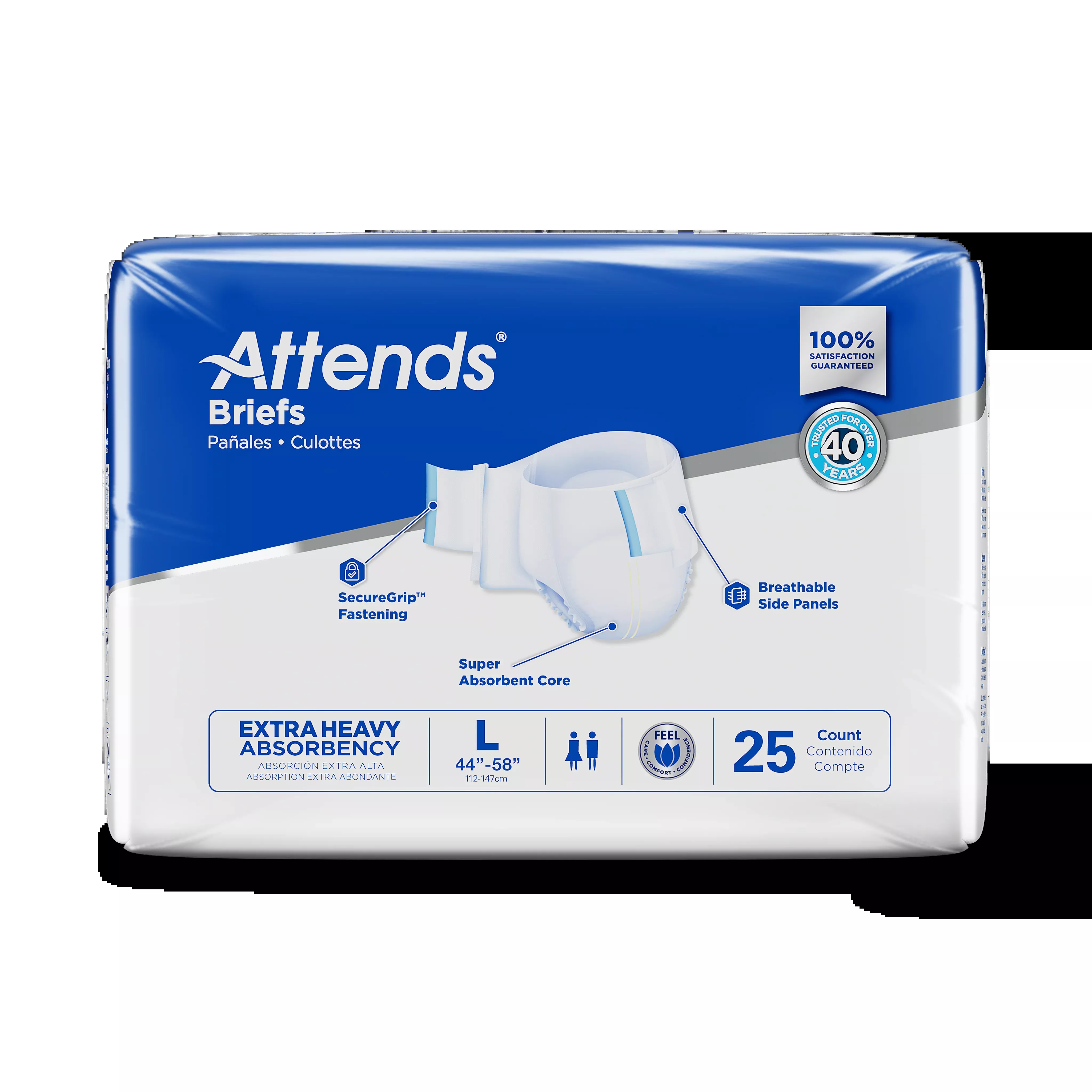 Attends Brief, Extra Heavy Absorbency, Large- Pack of 25