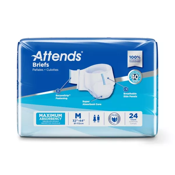 Attends Brief, Maximum Absorbency, Medium- Pack of 24