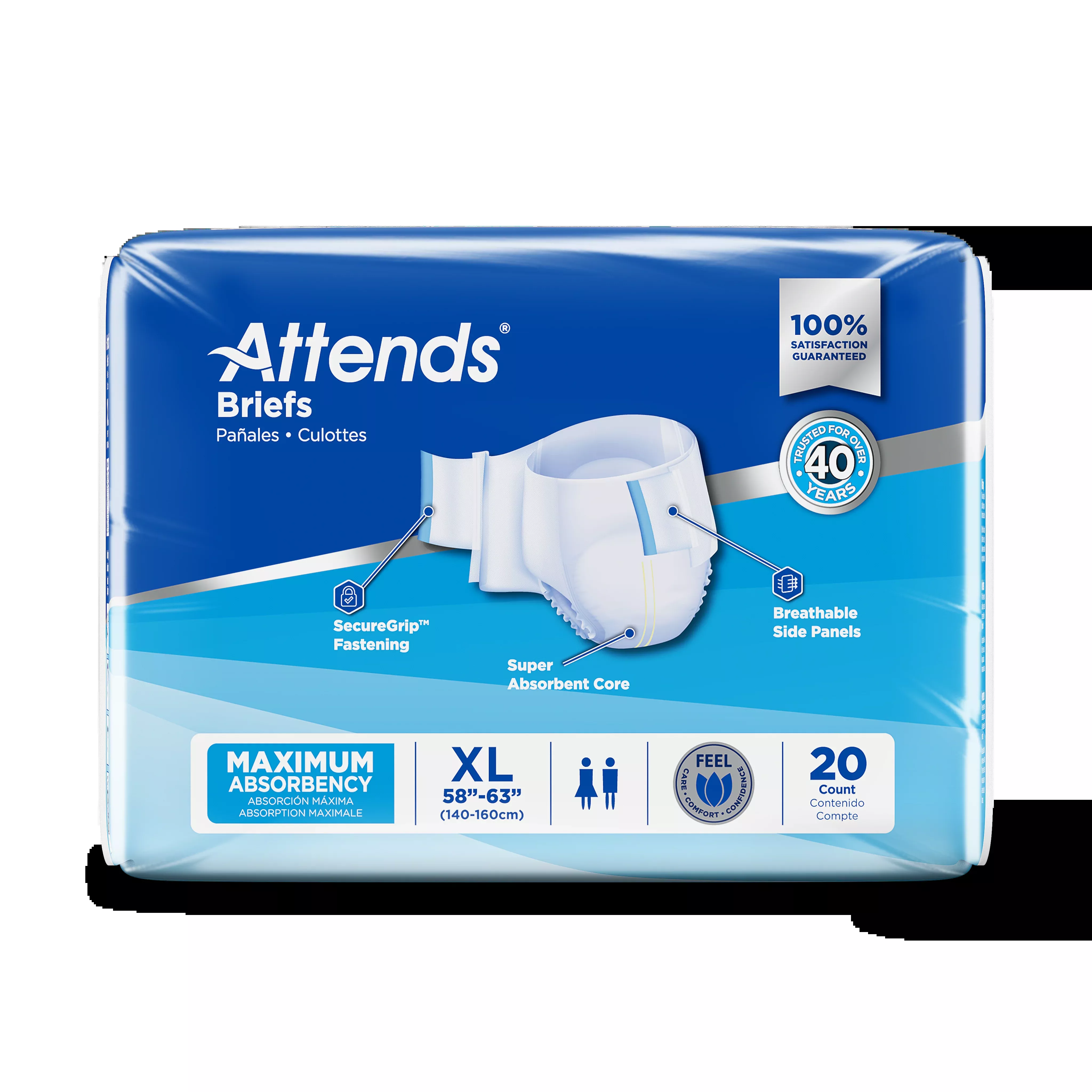 Attends Brief, Maximum Absorbency, XL- Pack of 20