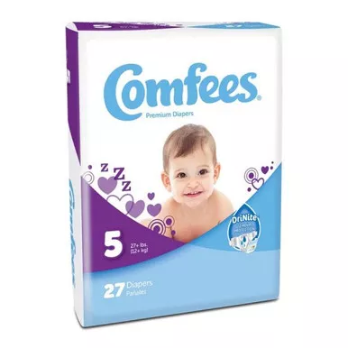 Attends CMF-5 - Unisex Baby Diaper Comfees Size 5 Disposable Moderate Absorbency