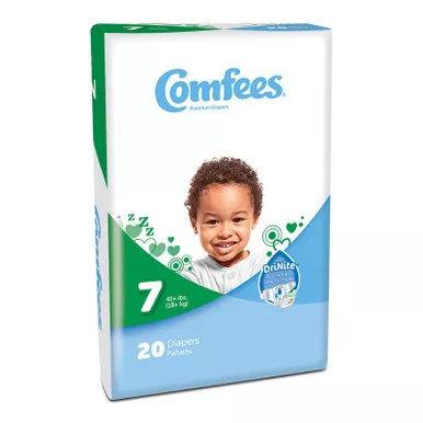 Attends CMF-7 - Unisex Baby Diaper Comfees Size 7 Disposable Moderate Absorbency