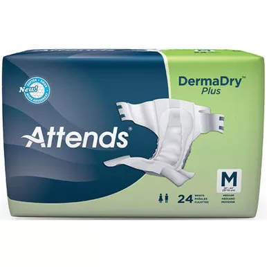 Attends DDP20 - Attends DermaDry Plus Briefs Medium 32" - 44" - REPLACES: 48BR20