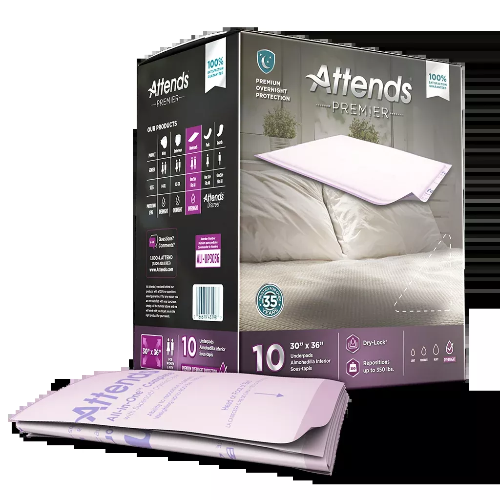 Attends Premier Underpads, 30x36- Pack of 10