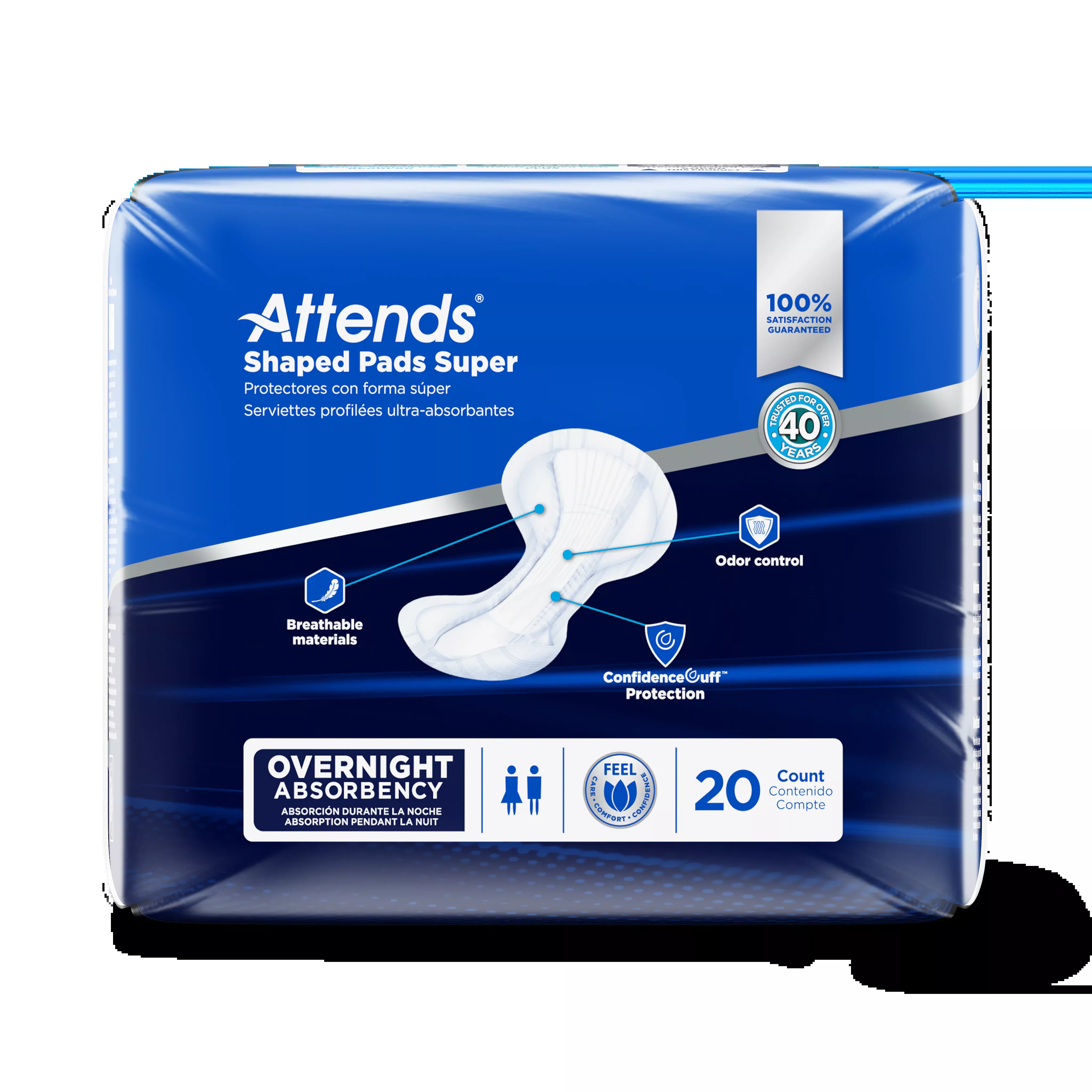 Attends Shaped Pads Super- Pack of 20