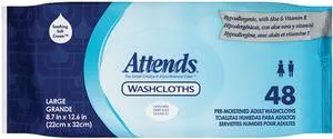 Attends WCPP1000 - Attends Adult Washcloth Large 8" x 12-1/2"