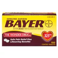Bayer 81113050 - Genuine Bayer Aspirin Coated Tablets 325mg, 100 ct