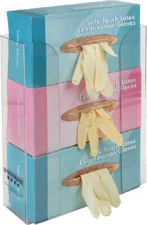 Bowman Manufacturing Glove Box Holder Bowman Horizontal Mounted 3-Box Capacity Clear 3-1/2 X 11 X 14-1/4 Inch Plastic - Each - GP-330-EA