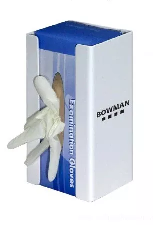 Bowman Manufacturing Glove Box Holder Bowman Horizontal or Vertical Mounted 1-Box Capacity White 4-1/16 X 5-13/16 X 10-1/16 Inch Plastic - Each - GC-018-EA