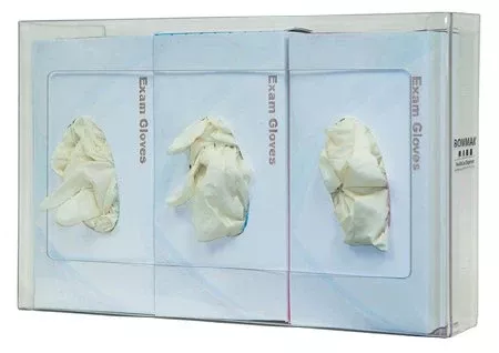 Bowman Manufacturing Glove Box Holder Narrow Horizontal or Vertical Mounted 3-Box Capacity Clear 2-15/16 X 10-1/8 X 15-15/16 Inch Plastic - Each - GP-073-EA
