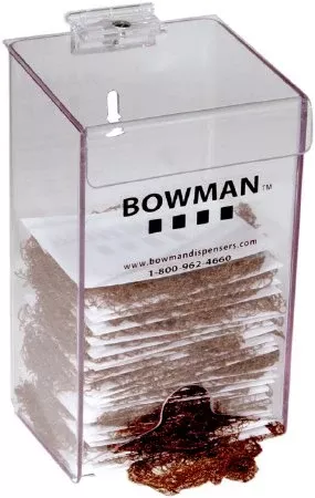 Bowman Manufacturing PPE Dispenser BOWMAN Surface Mount 1-Box Capacity Clear 3-1/4 X 4-1/2 X 7-1/2 Inch Plastic - Each - HP-010-EA