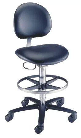 The Brewer Company Lab Stool Millennium Series Backrest Pneumatic Height Adjustment 5 Casters Black - Each - 21521B-US393-EA