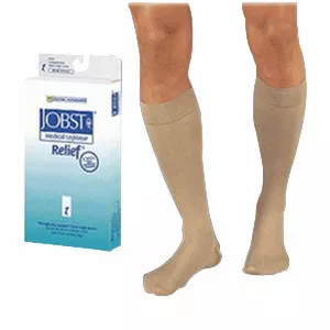 BSN 114808 - Compression Stocking JOBST Relief Knee High Large Beige Closed Toe