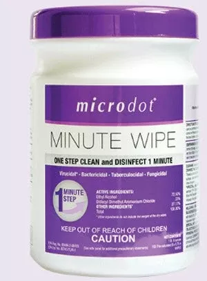 Cambridge Sensors USA microdot Surface Disinfectant Cleaner Premoistened Alcohol Based Manual Pull Wipe 160 Count Canister Alcohol Scent NonSterile - CN/1 - 601-12-CN