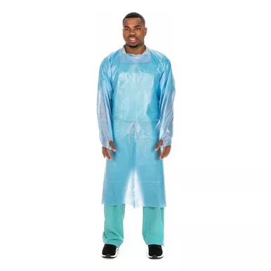 Cardinal Health 4201PG - Protective Procedure Gown One Size Fits Most Blue NonSterile AAMI Level 4 Disposable