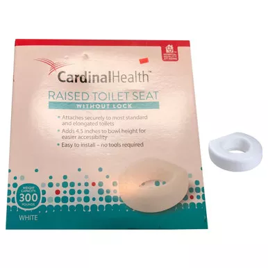 Cardinal Health CBAS0026R - Raised Toilet Seat without Lock, 4.5", Retail Package
