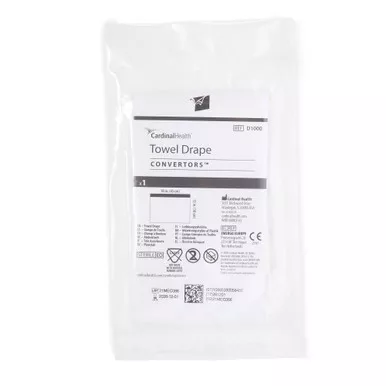 Cardinal Health D1000 - General Purpose Drape Towel Drape with Adhesive Strip 18 W X 12 L Inch Sterile