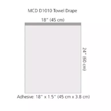 Cardinal Health D1010 - General Purpose Drape Towel Drape with Adhesive Strip 18 W X 24 L Inch Sterile