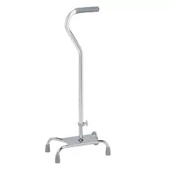 Carex Health A740C0 - Large Base Offset Quad Cane, Silver