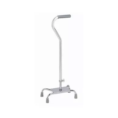 Carex Health A758C0 - Small Base Offset Quad Cane, Silver
