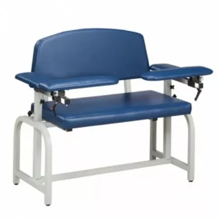 Clinton Industries Blood Drawing Chair Lab X Series Extra Wide Double Adjustable Flip Up Armrests Black - Each - 66000-3BK-EA