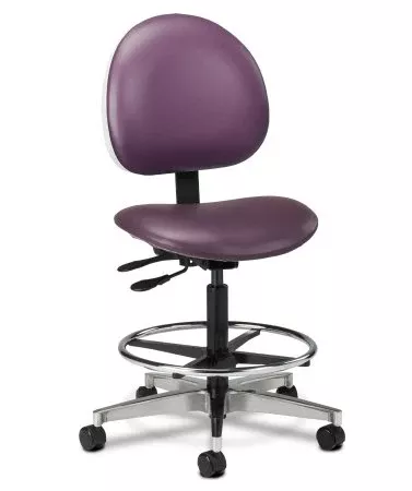 Clinton Industries Lab Stool Premier Series Backrest Pneumatic Height Adjustment 5 Casters Warm Gray - Each - 2166-W-3WG-EA