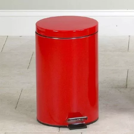 Clinton Industries Trash Can 13 Quart Round Red Step On - Each - TR-13R-EA