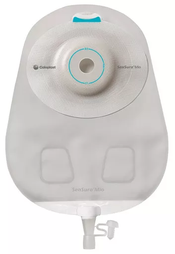 Coloplast 16871 - Urostomy Pouch SenSura Mio Convex One-Piece System 10-1/2 Inch Length, Maxi 1 Inch Stoma Drainable Deep Convex, Pre-Cut, Transparent Gray