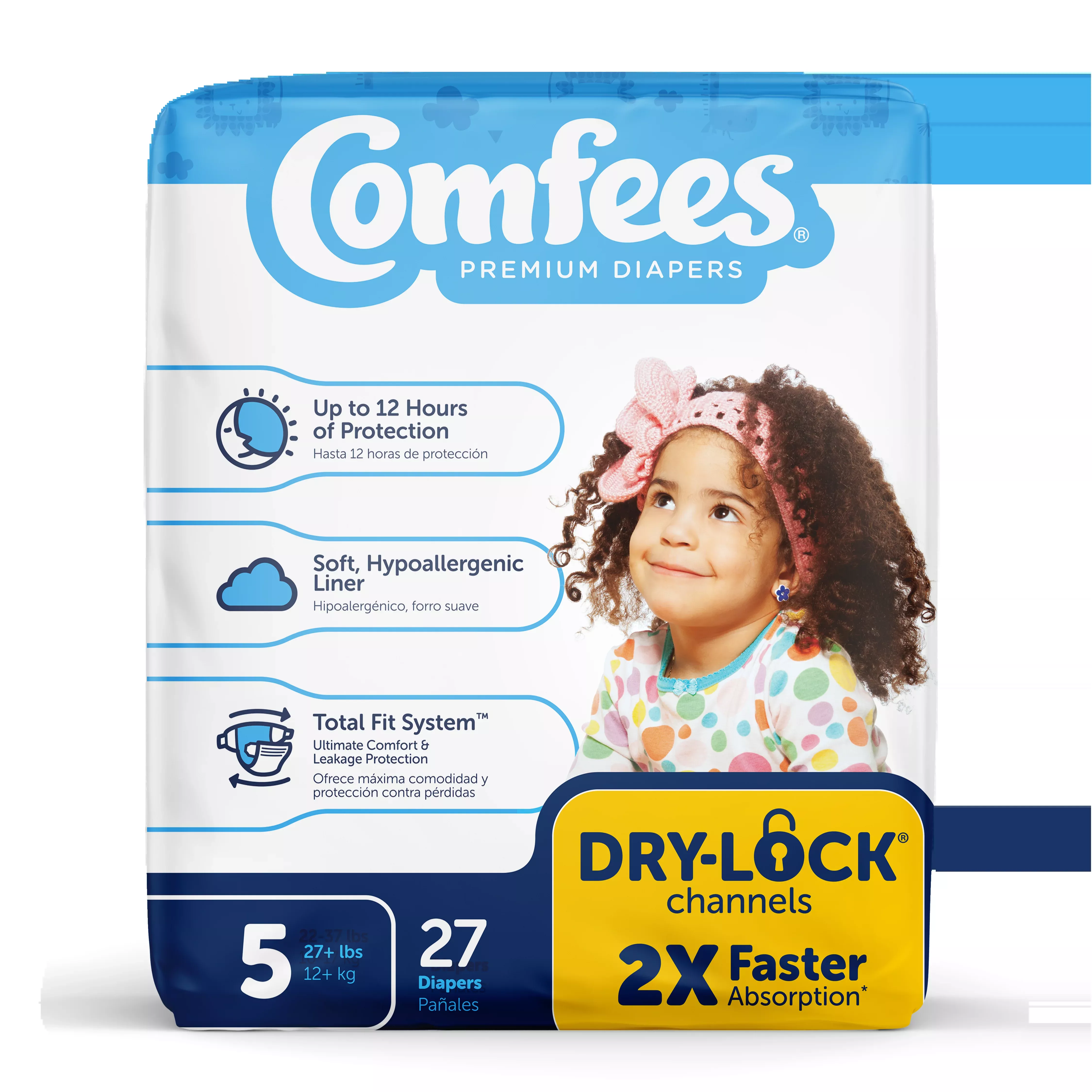 Comfees Baby Diapers, Size 5- Pack of 27