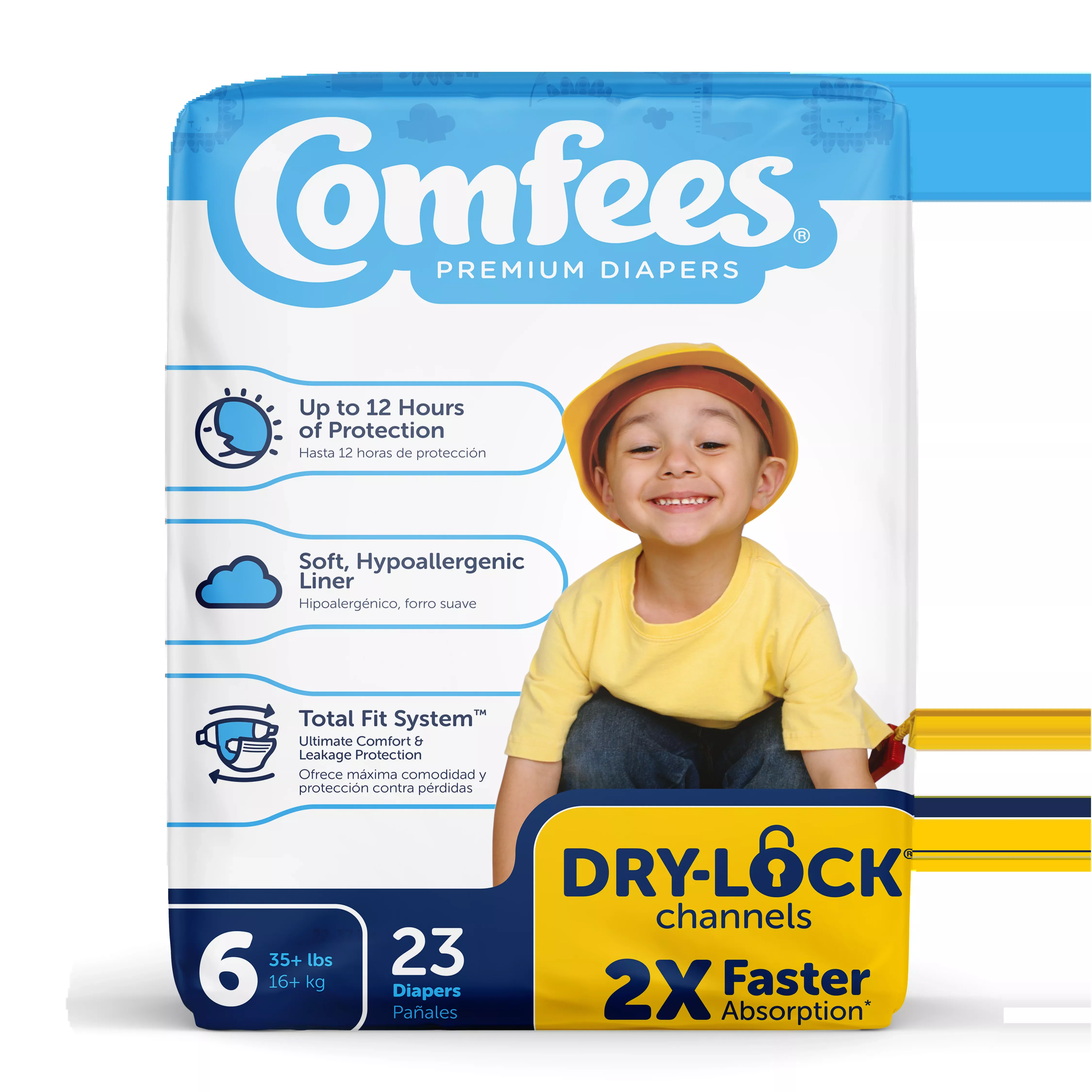 Comfees Baby Diapers, Size 6- Package of 23