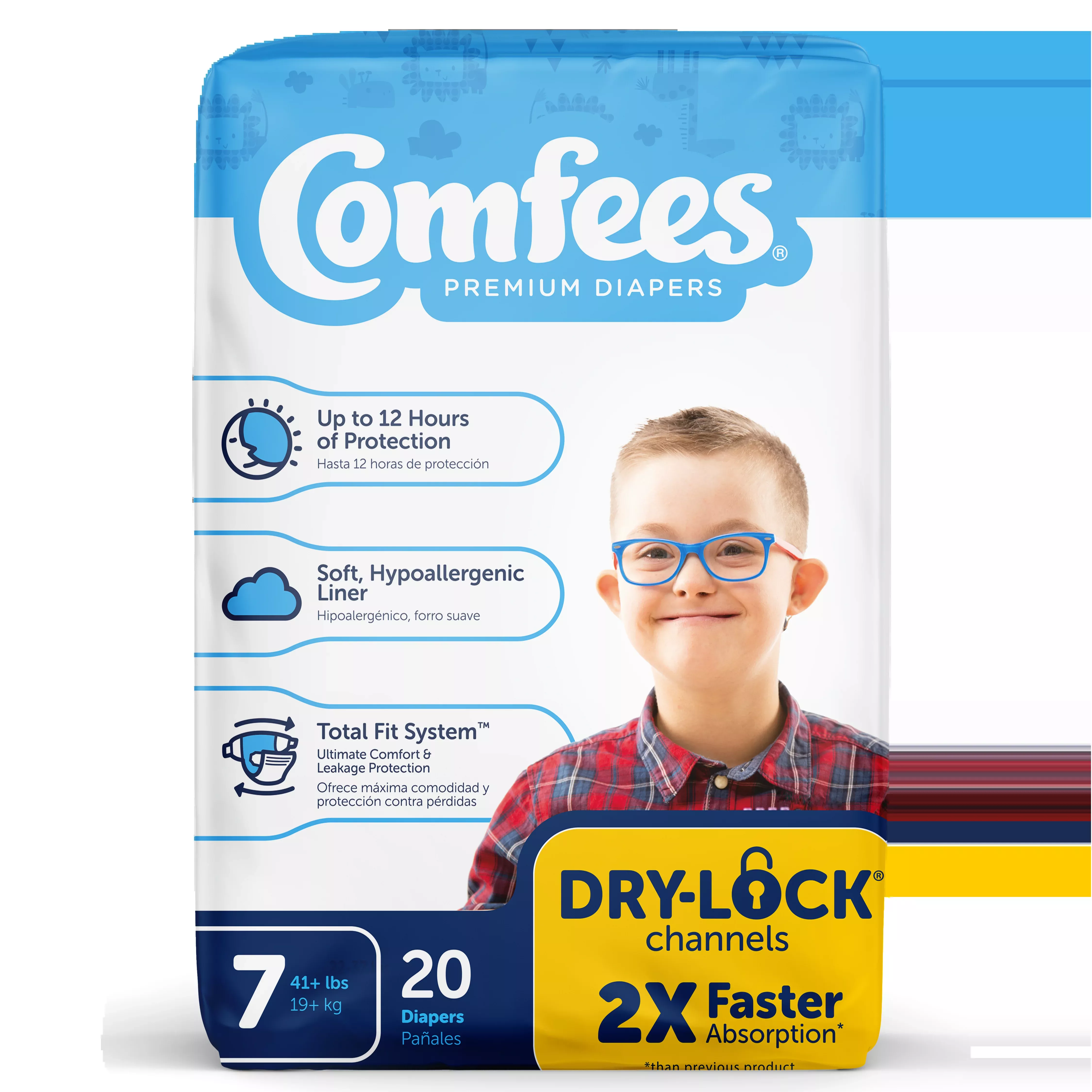 Comfees Baby Diapers, Size 7- Pack of 20