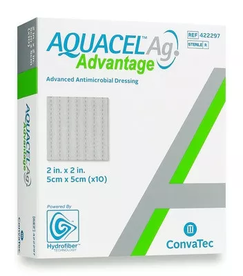 ConvaTec 422297 - Silver Hydrofiber Dressing Aquacel Ag Advantage 2 X 2 Inch Square Sterile