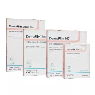 Dermarite 00229E - Hydrocolloid Dressing DermaFilm 2 X 2 Inch Square Sterile