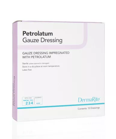 Dermarite 23390 - Petrolatum Impregnated Dressing DermaRite 3 X 9 Inch Gauze Petrolatum Sterile