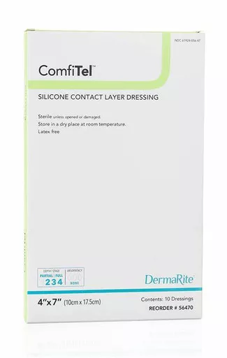 Dermarite 56470 - Wound Contact Layer Dressing ComfiTel™ 4 X 7 Inch Silicone Rectangle Sterile