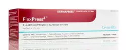 Dermarite 79000 - 4 Layer Compression Bandage System FlexPress4™ Multiple Sizes Standard Compression Self-adherent / Tape Closure Tan / White NonSterile