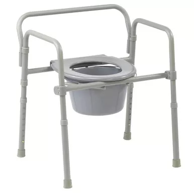 Drive Medical 11148CE-4 - Competitive Edge 3-in-1 Folding Commode, 350lb Capacity