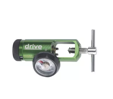Drive Medical 18302GMN - Drive™ Mini Oxygen Regulator Click Style 0 - 15 LPM Barb Outlet CGA-870