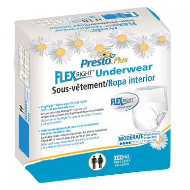 Drylock AUB14020 - Presto Flex Right Protective Underwear Medium 32" - 44" Good Absorbency