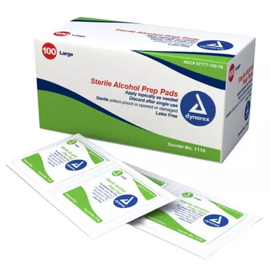 Dynarex 1116 - Alcohol Prep Pad Sterile, Large