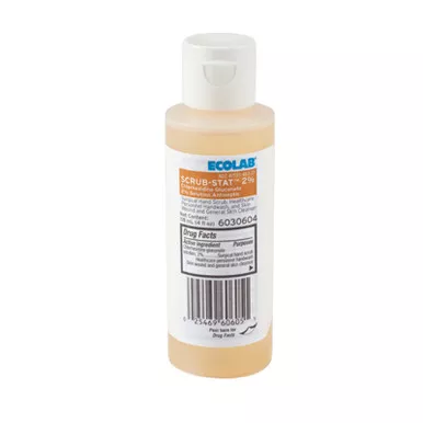 Ecolab 6030604 - Surgical Scrub Solution Scrub-StaT™ 4 oz. Flip-Top Bottle 2% Strength CHG (Chlorhexidine Gluconate) NonSterile