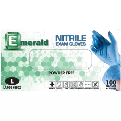 Emerald N104L - Nitrile Powder Free Gloves, Large
