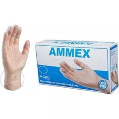 Emerald VPF64100 - AMMEX Clear Vinyl Exam Gloves, Medium