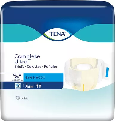 Essity 67342 - TENA Complete Ultra Incontinence Brief, Moderate Absorbency, Unisex, X-Large, 24 count