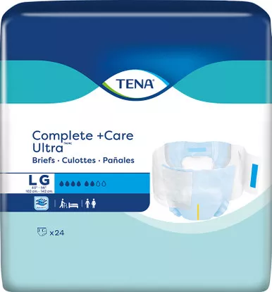 Essity 69972 - TENA Complete +Care Ultra Brief, Large 40" - 56", 24 Count