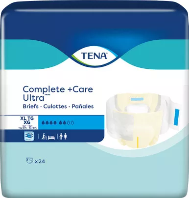 Essity 69982 - TENA Complete +Care Ultra Brief, Extra Large 52" - 62", 24 Count