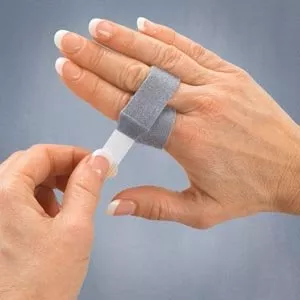 Finger Wrap Splint 3pp Buddy Loops Adult One Size Fits Most Hook and Loop Strap Closure Finger Gray- Default Title
