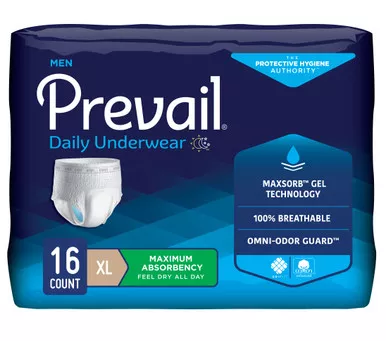 First Quality PUM-514 - Prevail Underwear For Men X-Large 48" - 64", Maximum Absorbency
