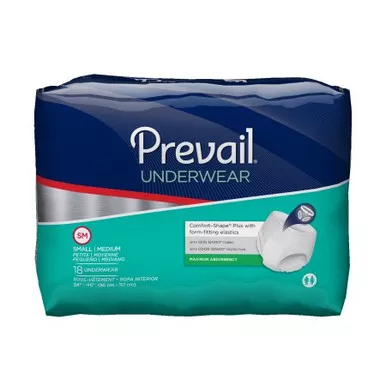 First Quality PVS-512 - Unisex Adult Absorbent Underwear Prevail Pull On with Tear Away Seams Small / Medium Disposable Heavy Absorbency